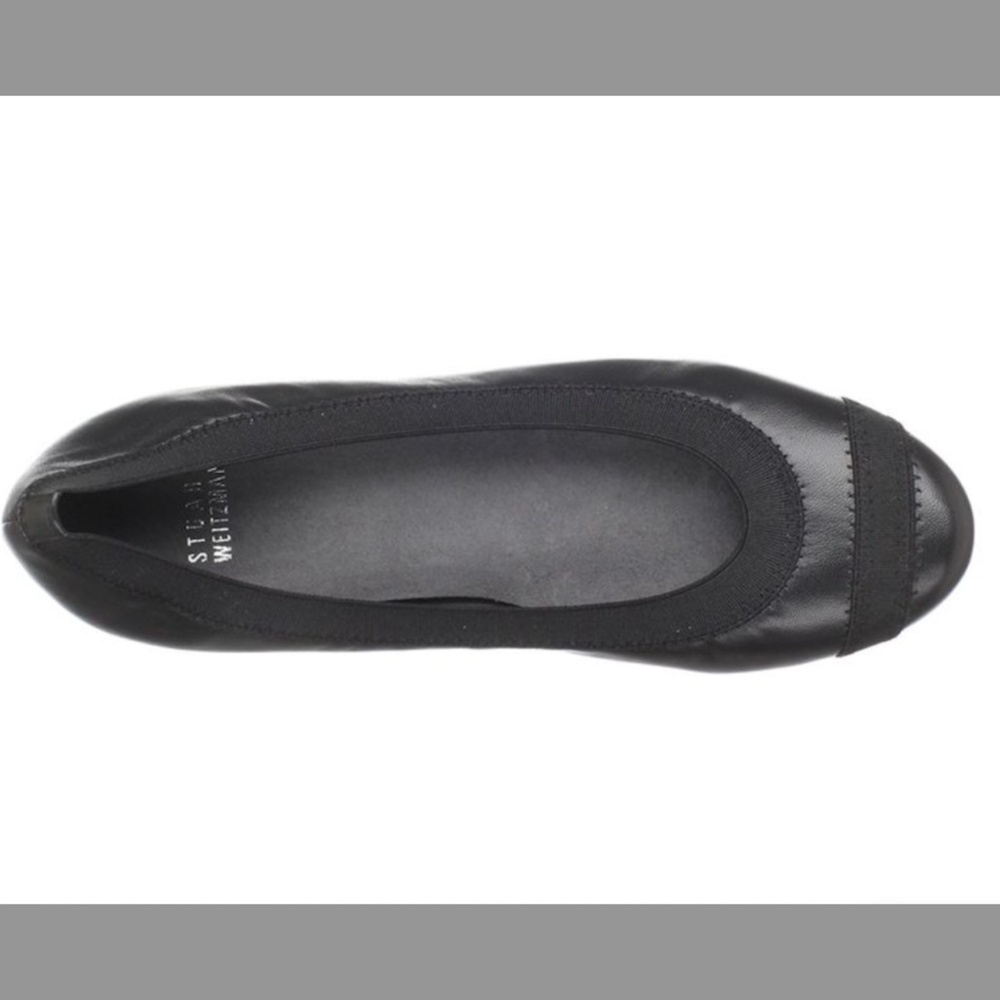 Stuart Weitzman Black Leather Giveable Ballet Flats
